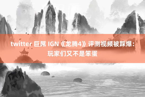 twitter 巨屌 IGN《龙腾4》评测视频被踩爆：玩家们又不是笨蛋