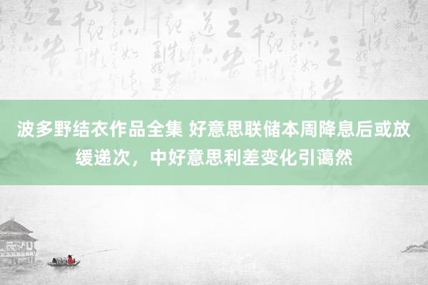 波多野结衣作品全集 好意思联储本周降息后或放缓递次，中好意思利差变化引蔼然