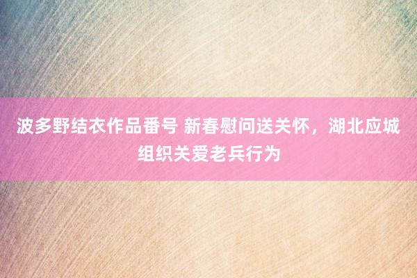 波多野结衣作品番号 新春慰问送关怀，湖北应城组织关爱老兵行为