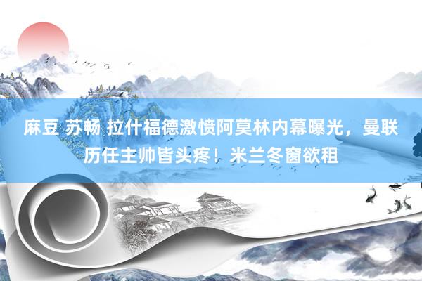 麻豆 苏畅 拉什福德激愤阿莫林内幕曝光，曼联历任主帅皆头疼！米兰冬窗欲租