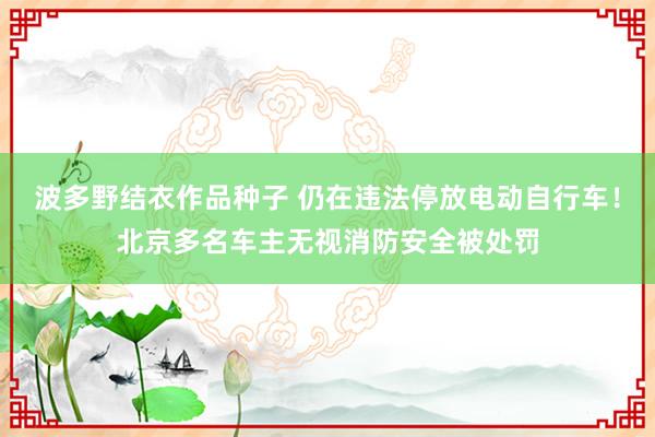 波多野结衣作品种子 仍在违法停放电动自行车！北京多名车主无视消防安全被处罚