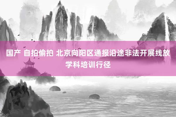 国产 自拍偷拍 北京向阳区通报沿途非法开展线放学科培训行径